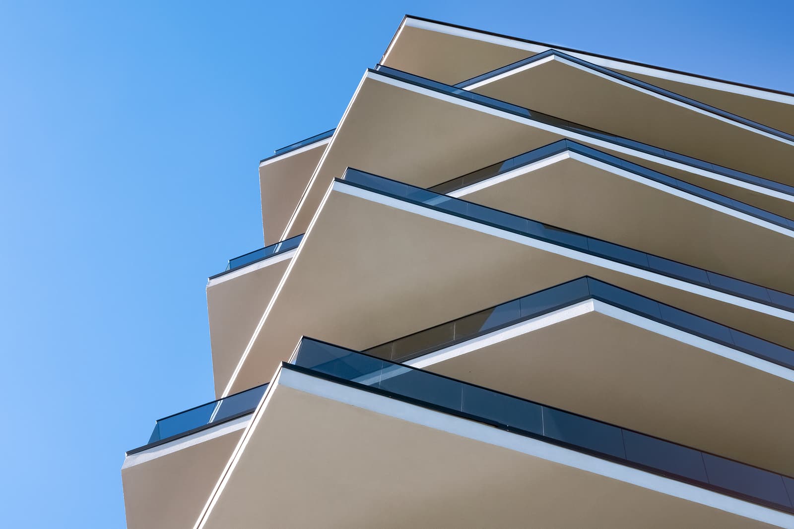 Glass balustrade - Modern skyscraper steel and glass architecture