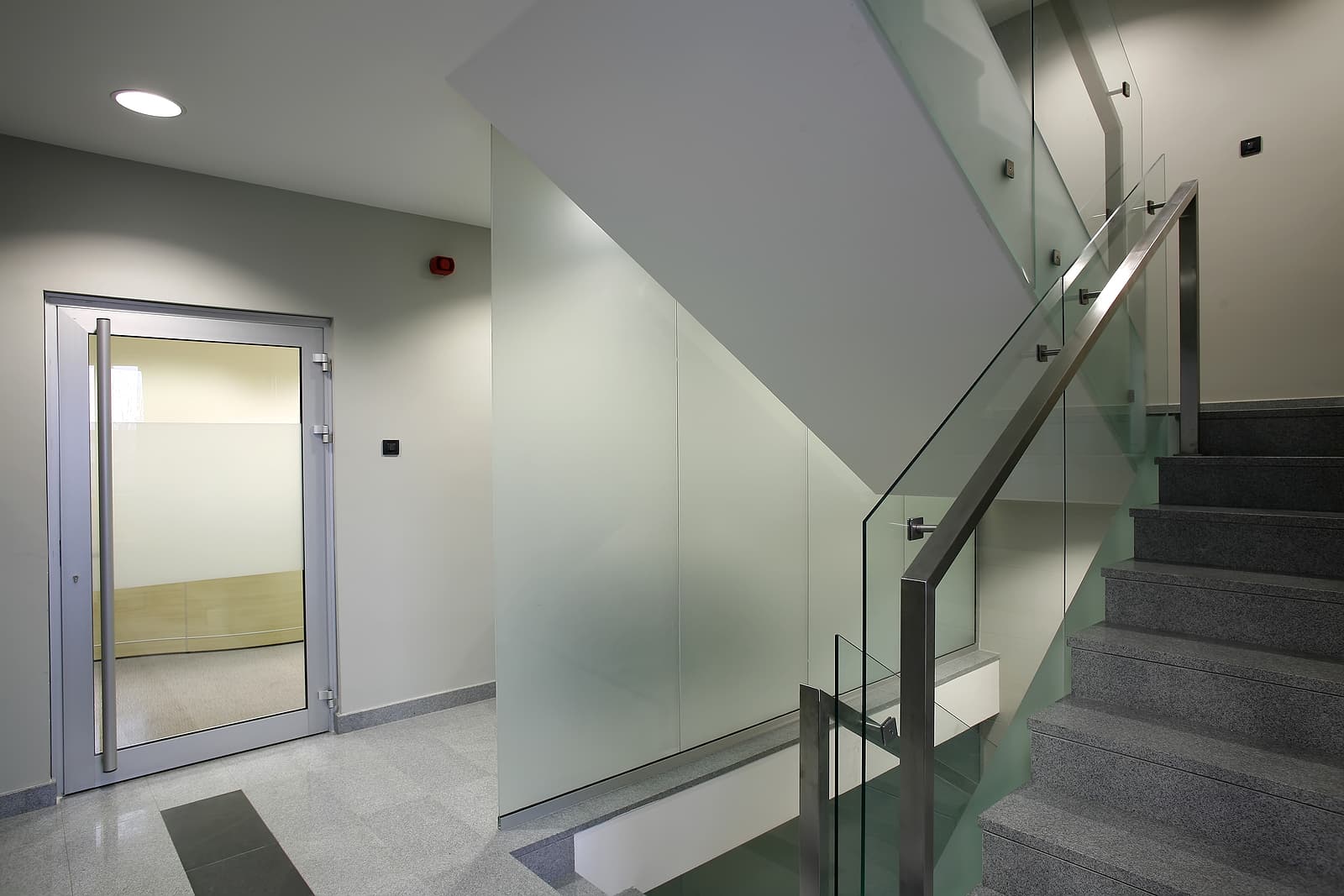 glass staircases - corridor
